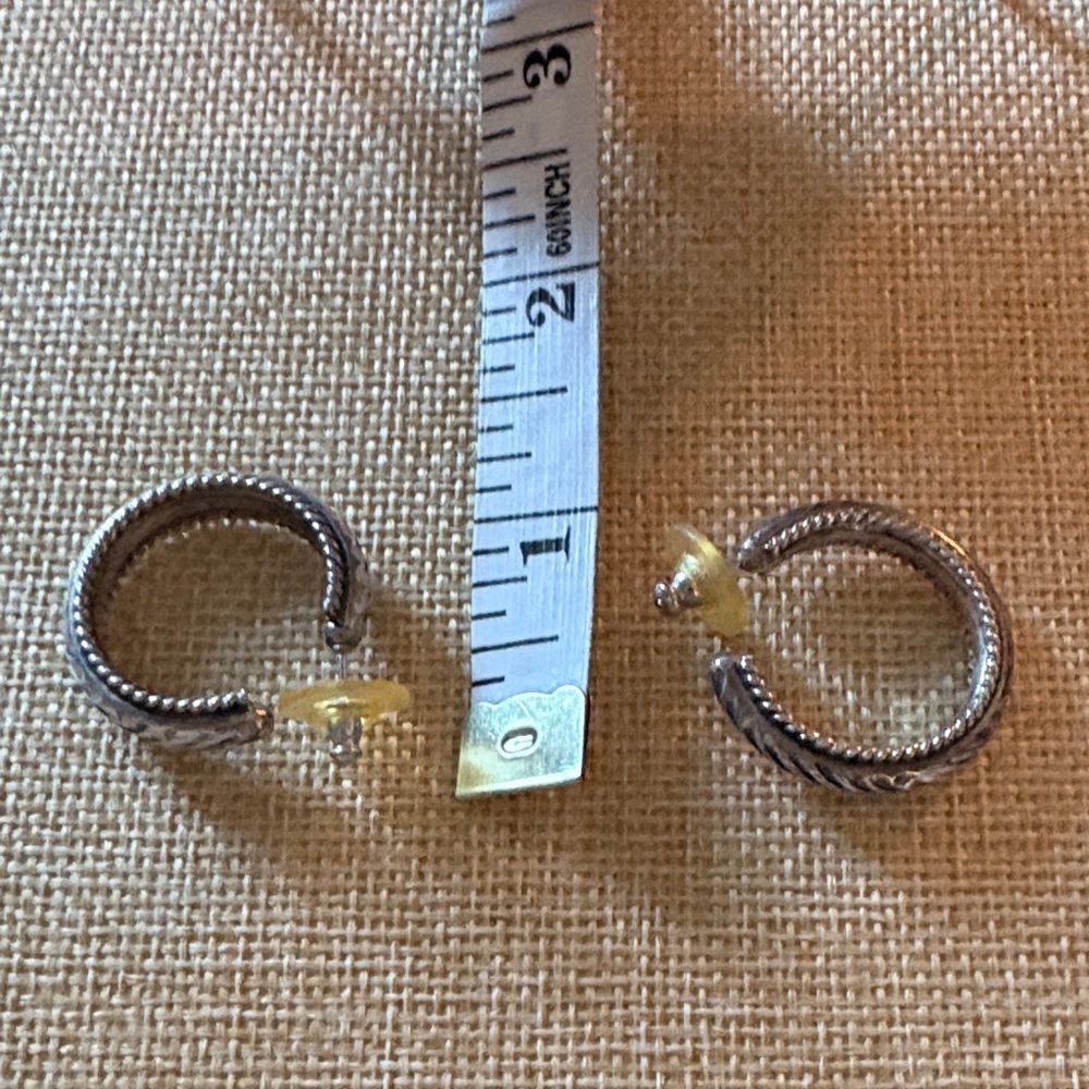 Elegant handmade sterling silver Hoop Earrings hand engraved